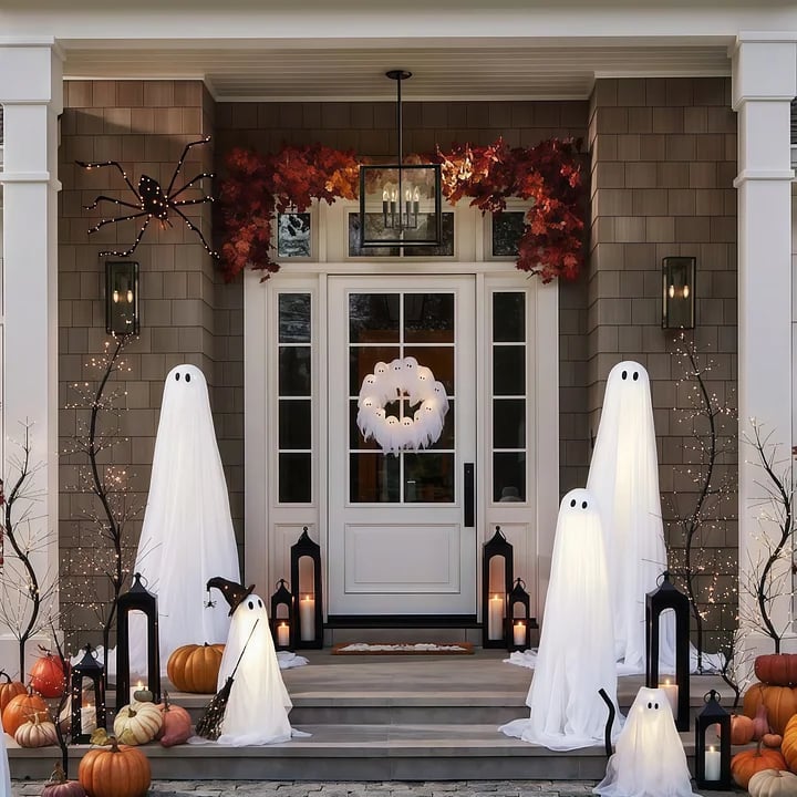 🏆50K+ SOLD! Almost Gone💥Lit Ghosts Wreath