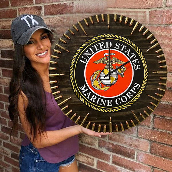 🔥🎁 Handmade Patriotic American Flag Clock — Perfect Gift for Veterans & Patriots