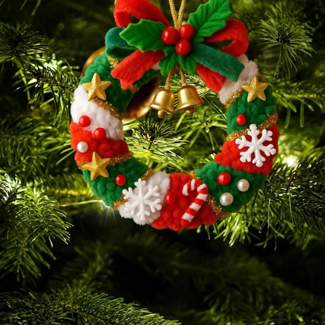 🎄Christmas discount 🌲DIY Knitted Christmas Tree Bell Decoration – ✨Handmade Holiday Decoration Set💖