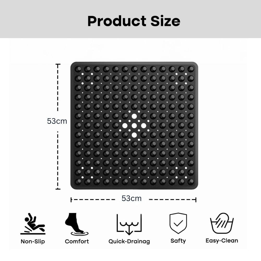 Secure Shower Non Slip Mat with Suction