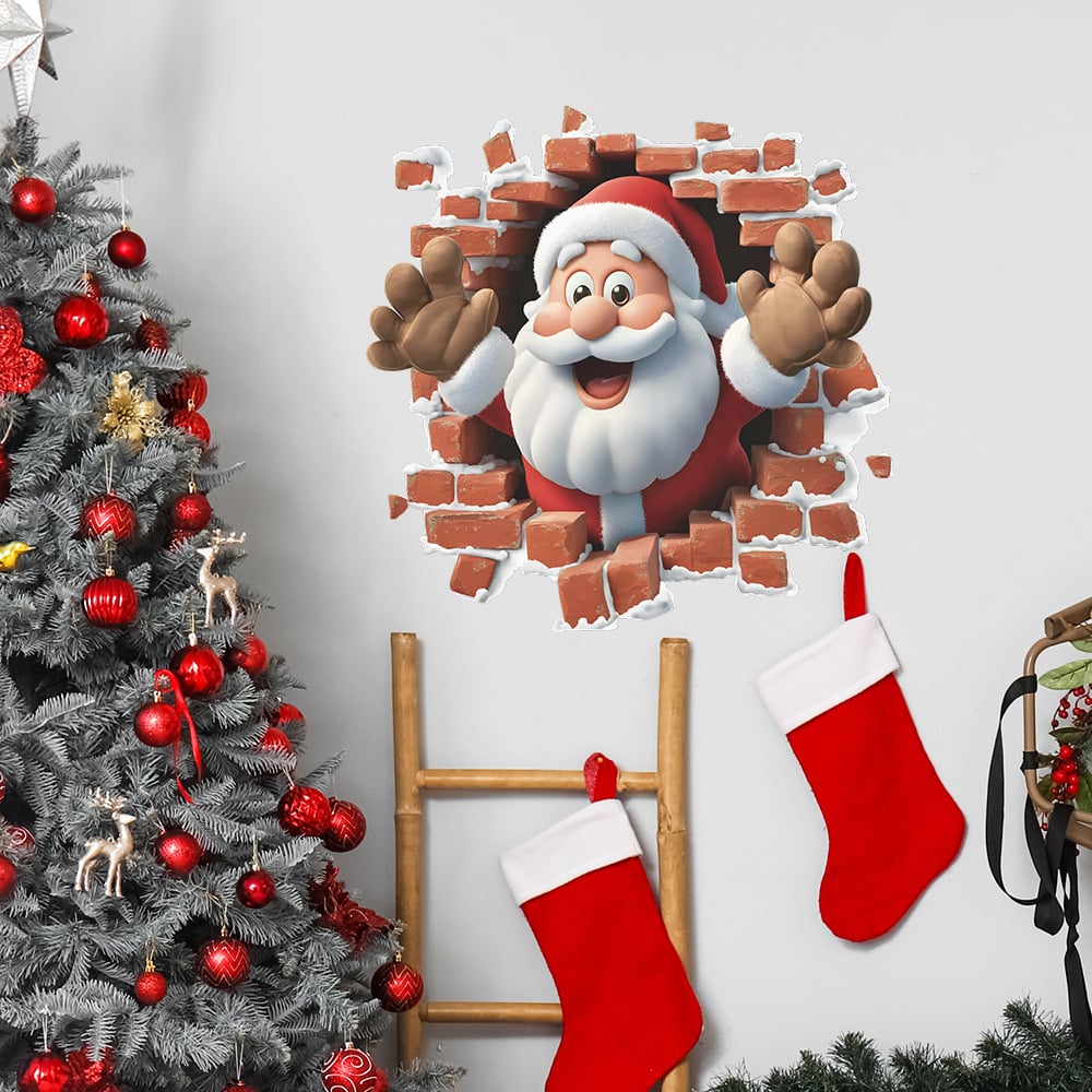 "Santa's Breaking In!" Christmas Wall Sticker π
Funny Holiday Decor for Home π
