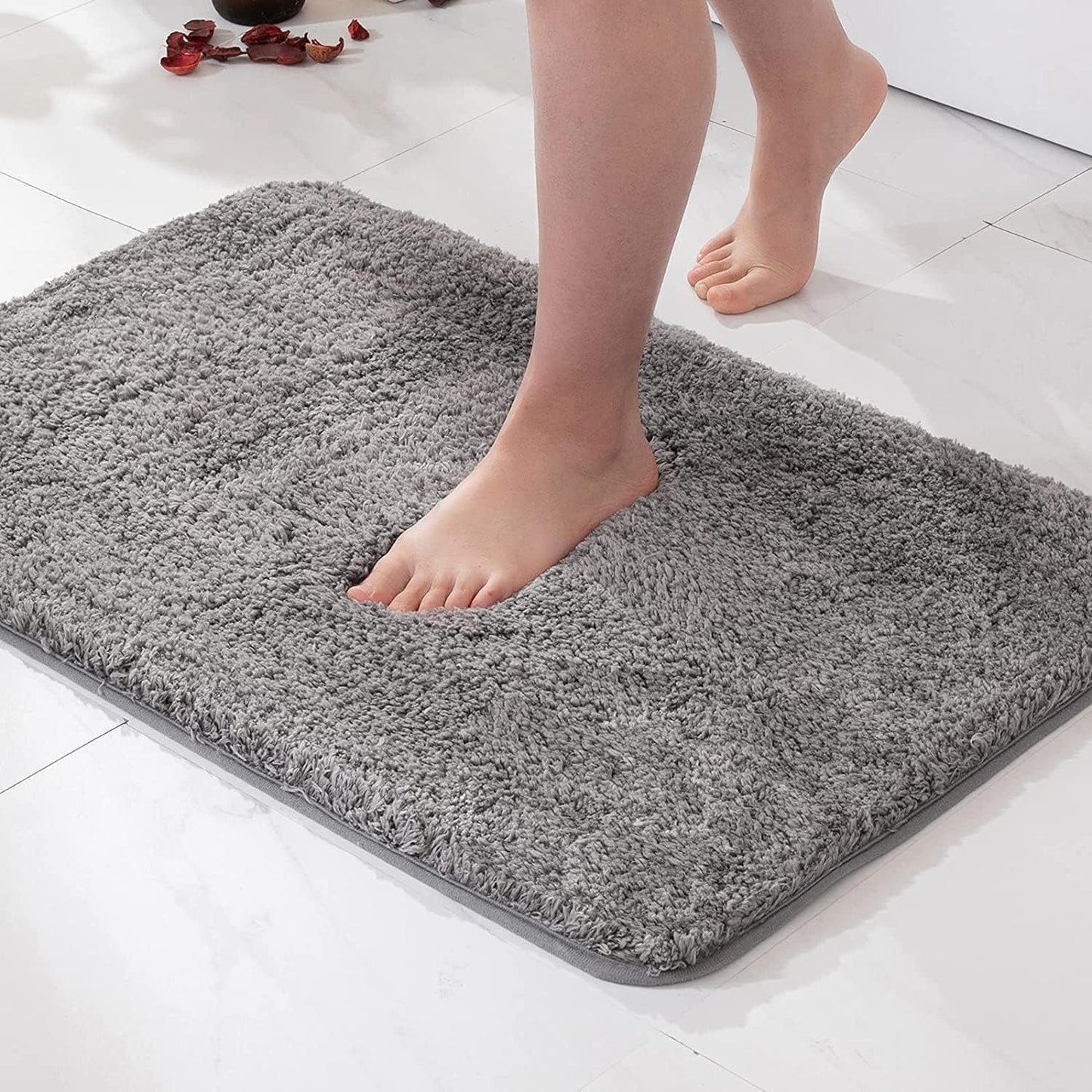 Plush Shag Bath Mat with Non-Slip Back