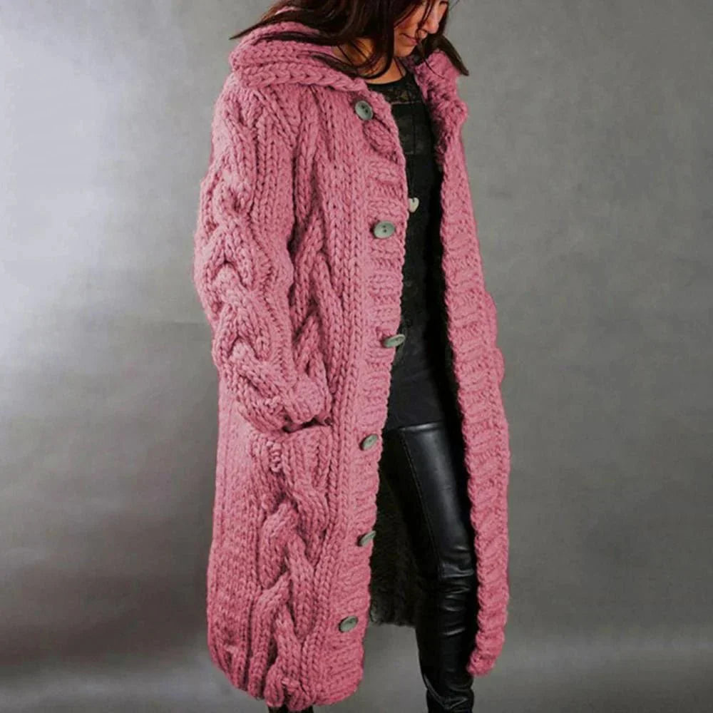Niki | Cozy Cable Knit Long Coat