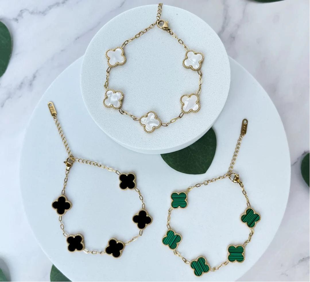 Niki | Four Leaf Clover Bracelet | Hypoallergenic & Adjustable