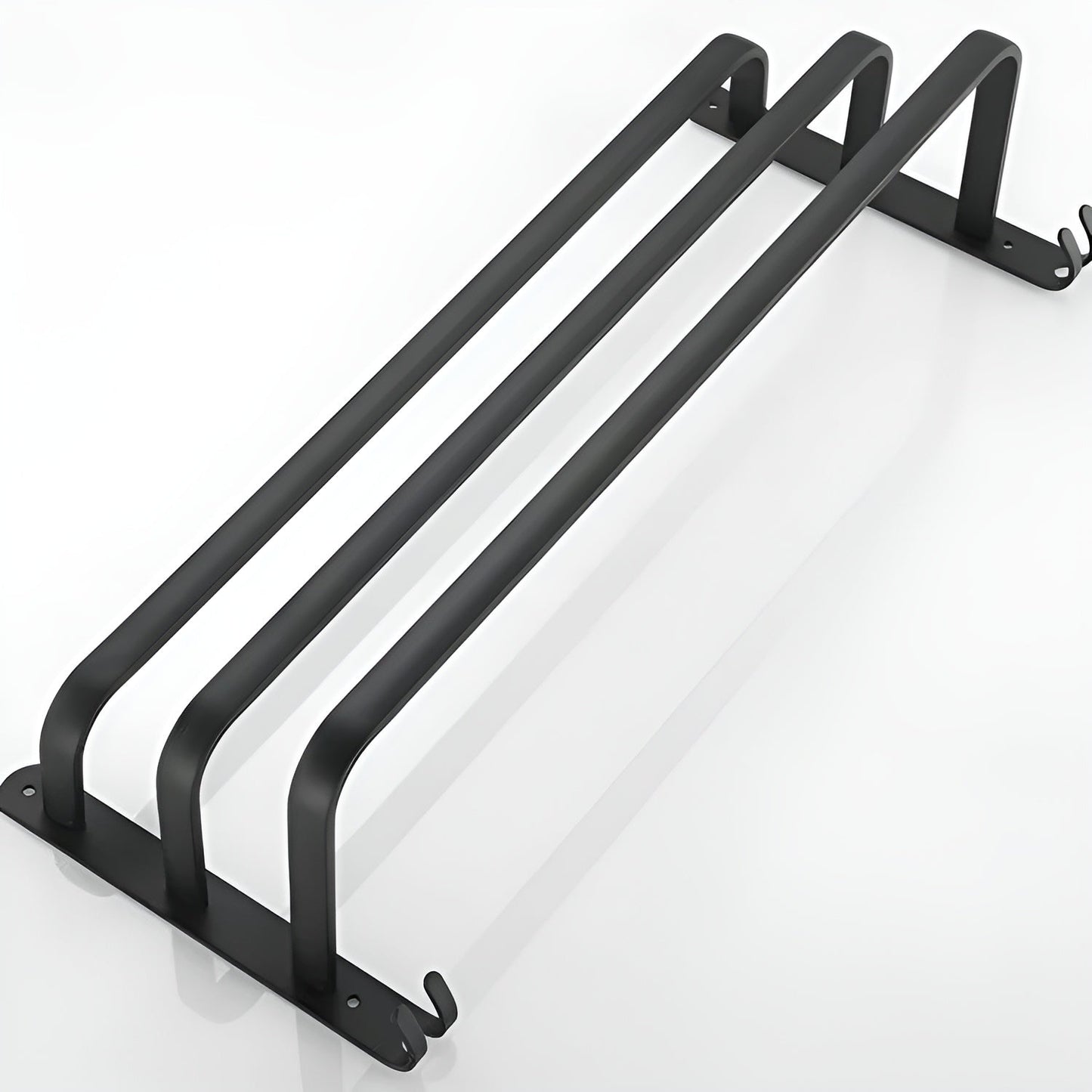 Niki | Aluminum 3-Bar Towel Rack - Black, Drill-Free Wall Mount