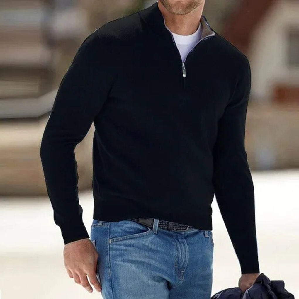 Men's Knit Zipper Neck Sweater