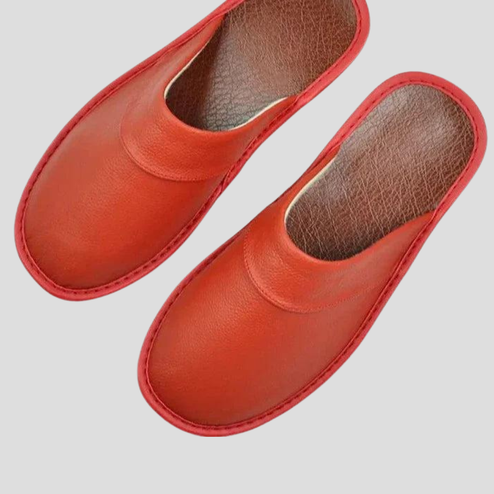 Mens Leather Mules with Cushioned Insole