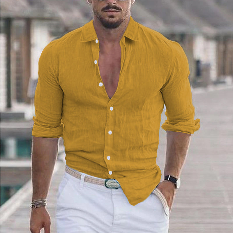 Men's Breathable Linen Relaxed Fit Shirt