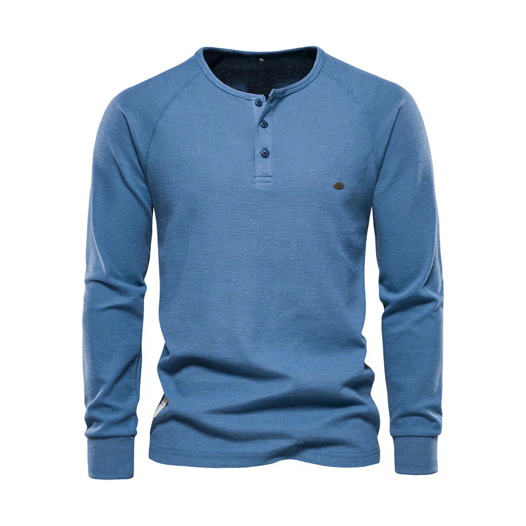 Niki | Men's Long Sleeve Button Neck Shirt