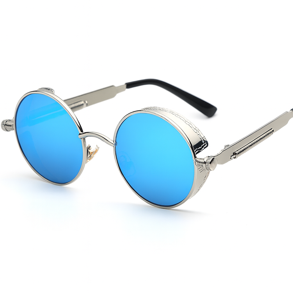 Niki | Men's Round Punk Sunglasses with Side Shields