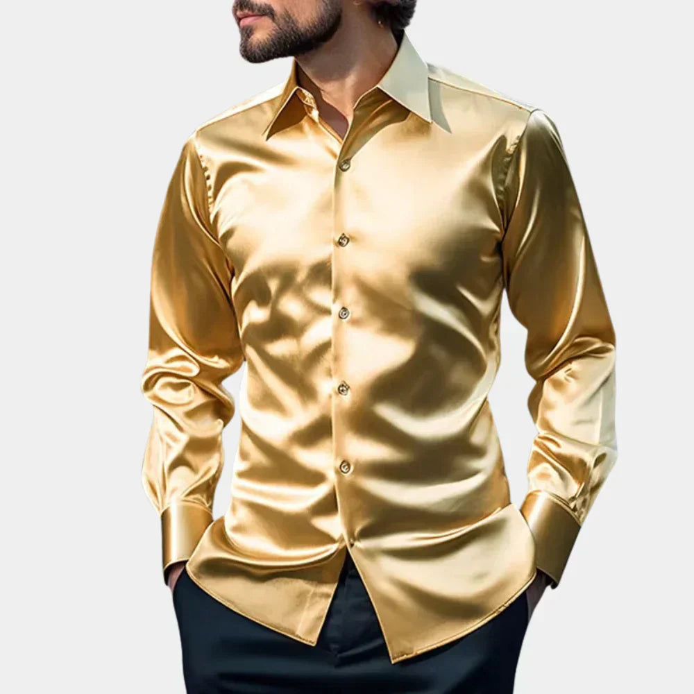 Smooth Lustrous Button-Down Shirt