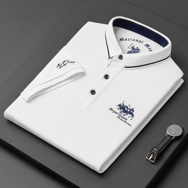Men's Comfortable Embroidered Logo Polo