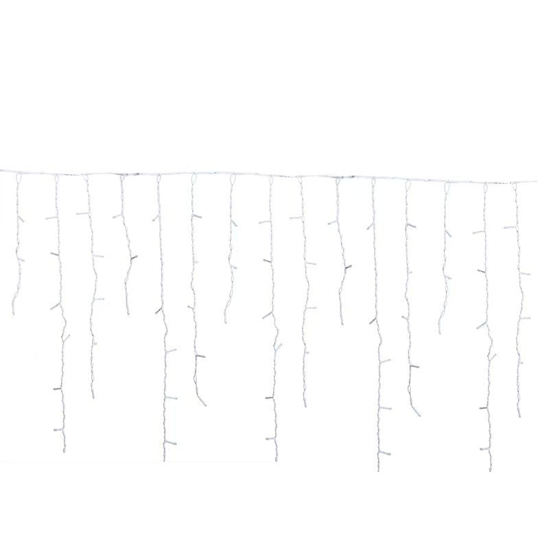 Niki | Quntis 50m LED Icicle Light String | IP44 Weatherproof | 36V Low Voltage | 500+ LEDs | Icicle Waterfall Effect | Warm White