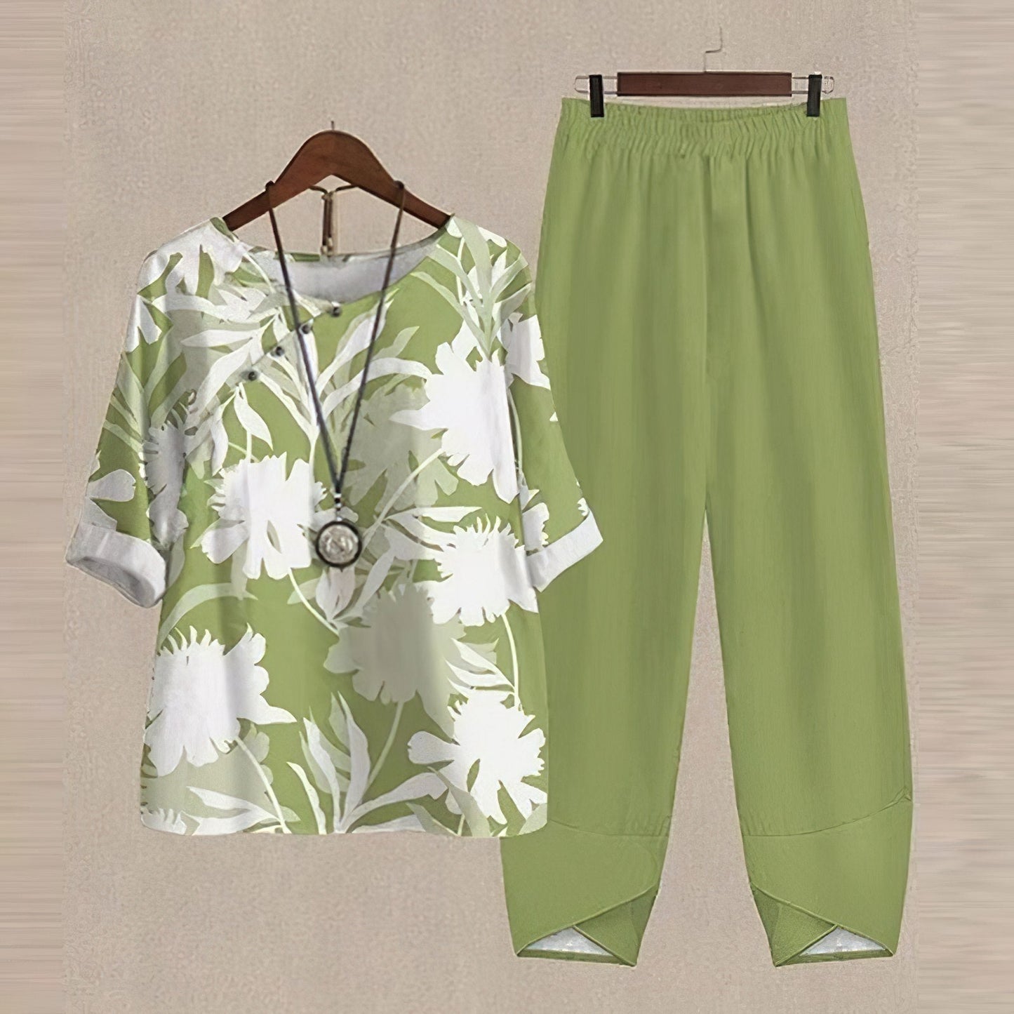 Niki | Floral Print Linen Blend Pant Suit