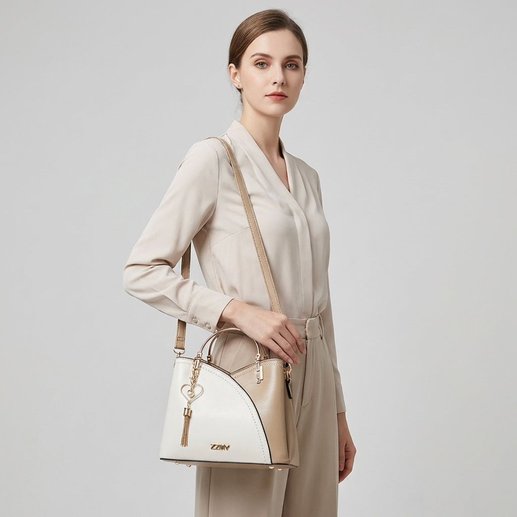 Niki | Women's Patchwork Tote Bag with Charm