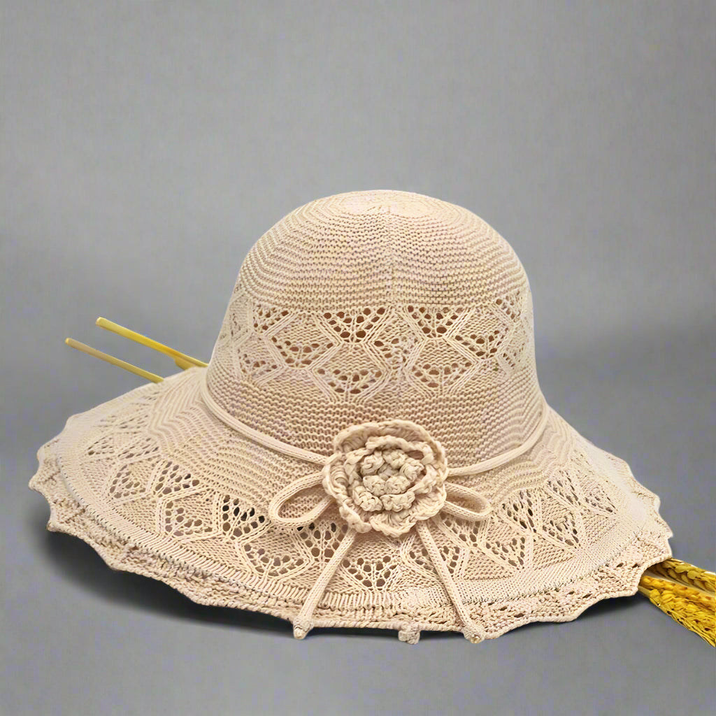 Niki | Womens Wide Brim Hat with Lace Accents