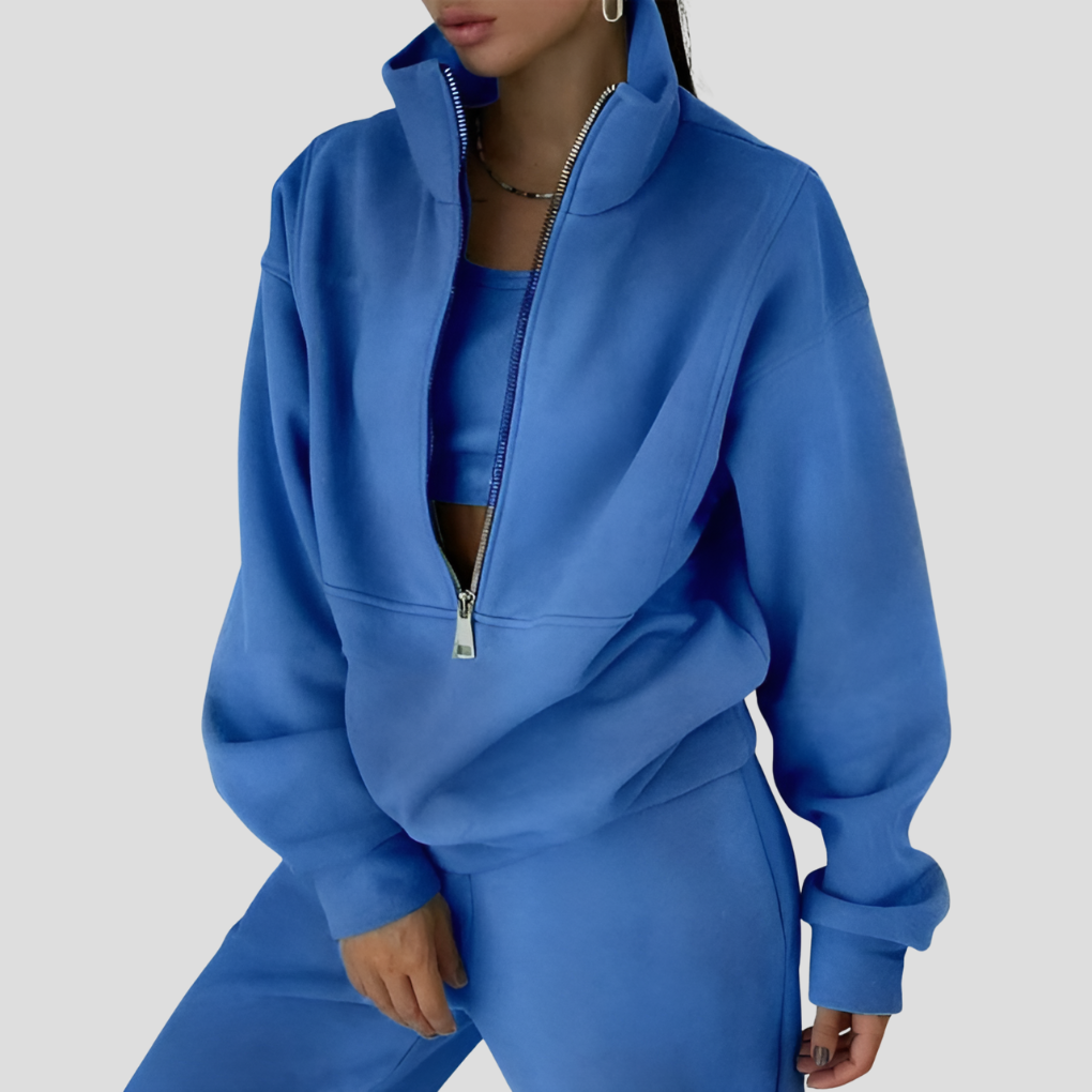 Niki | Women's Cozy Zip Neck Tracksuit Set