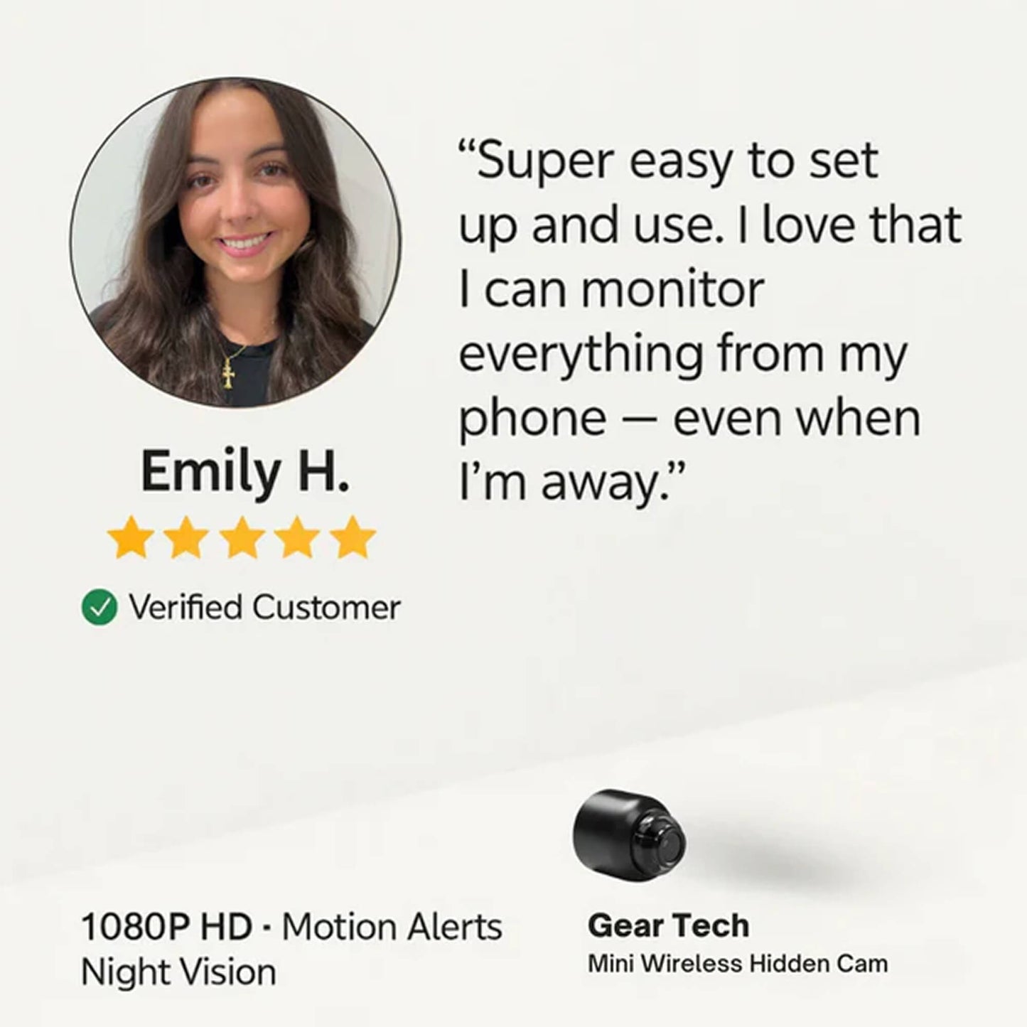 NovaGuard Nanny Camera 1080P Wireless Audio for Discreet Monitoring