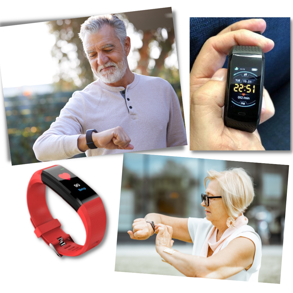 Senior Smartwatch with Health Monitor and Pedometer