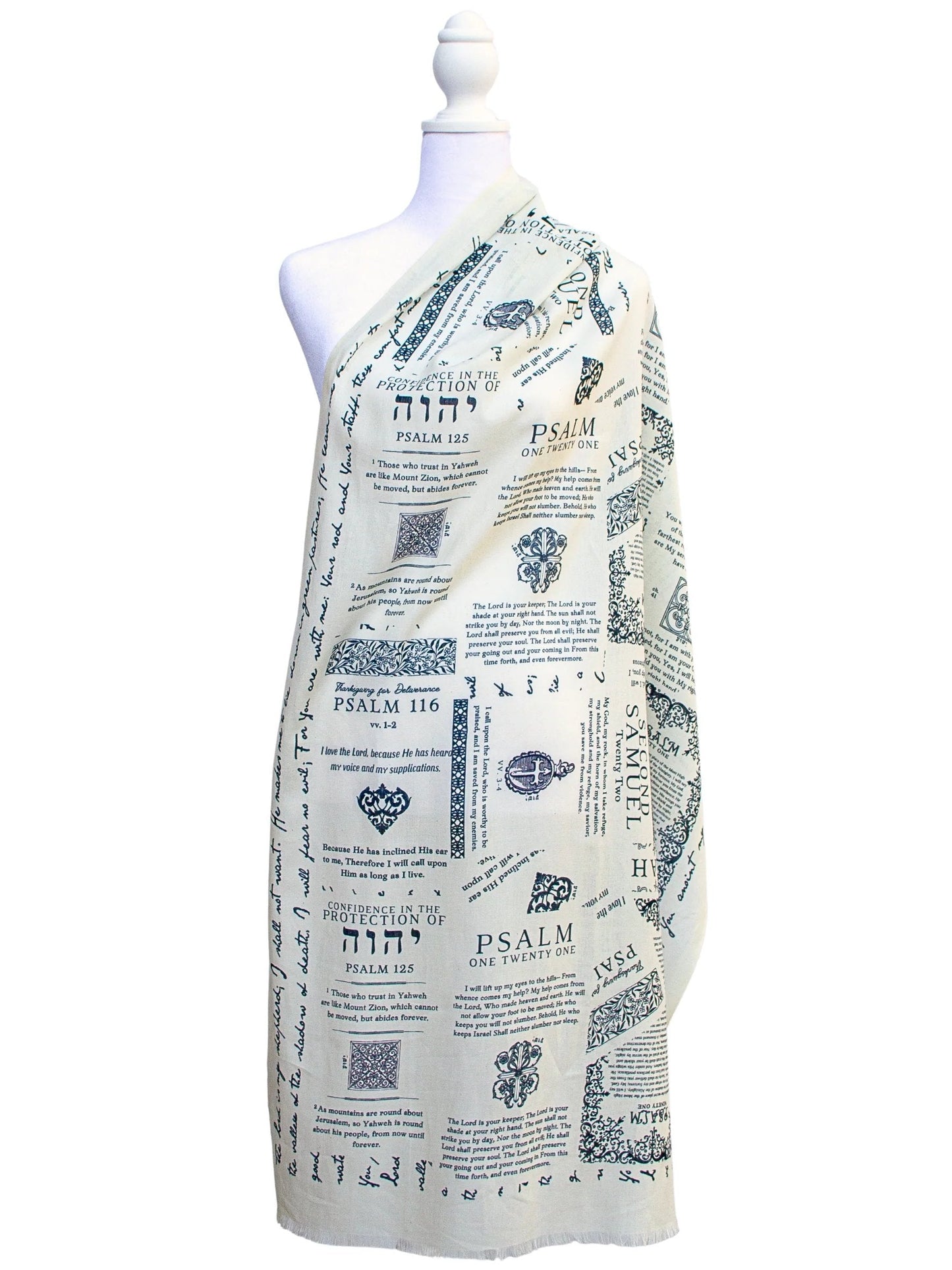 ✝️Handcrafted Christian Prayer Shawl: Protection Bible Verse Scarf, Yeshua Scripture Wrap🙏