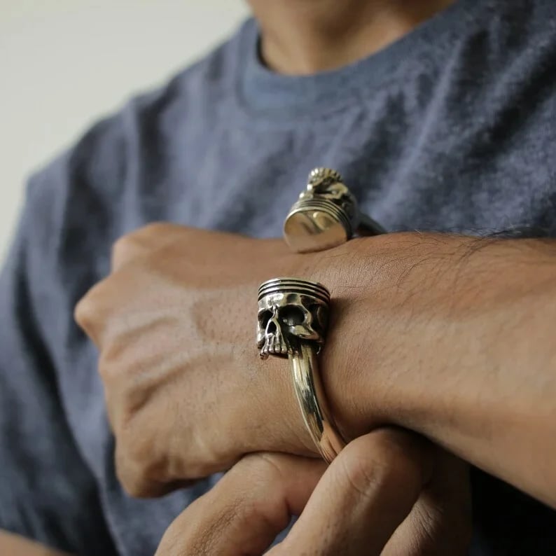 (🔥HOT SALE NOW 49% OFF) -Biker Piston Skull Bracelet🔥