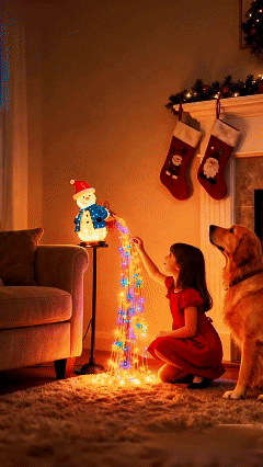 Fun solar-powered Christmas snowman lights