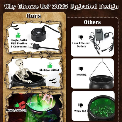 💀Halloween Cauldron Decor with Magic Floating Potion Bottles and Diffuser