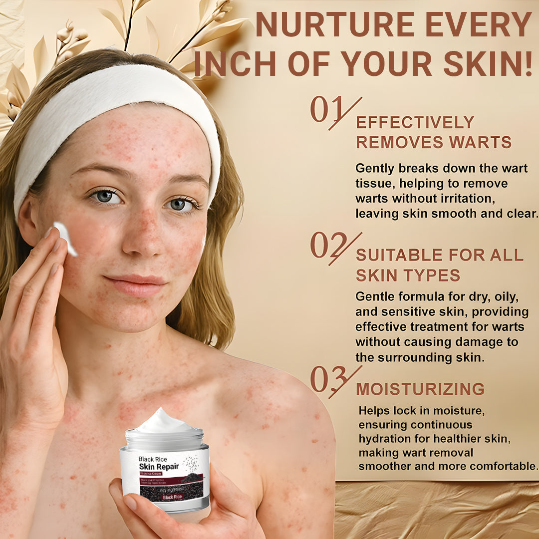 Black Rice Skin Repair Cream ⚕️ FDA Certified – Targets Warts, Psoriasis & Pigmentation