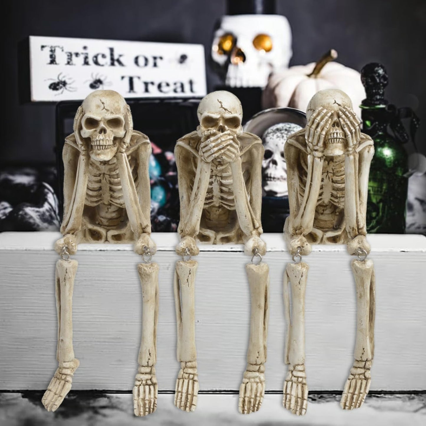 🎃👻💀Halloween Fireplace Simulation Skull Combination