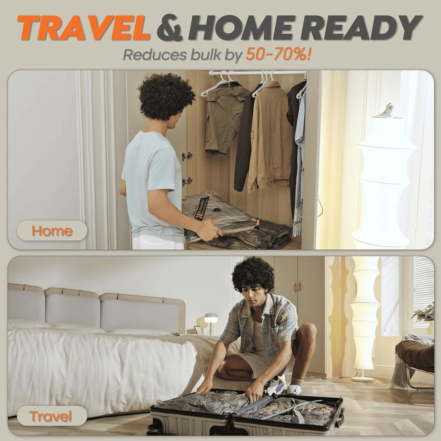 🧳USB Rechargeable Vacuum Storage Bags – Compact Space Saver Set