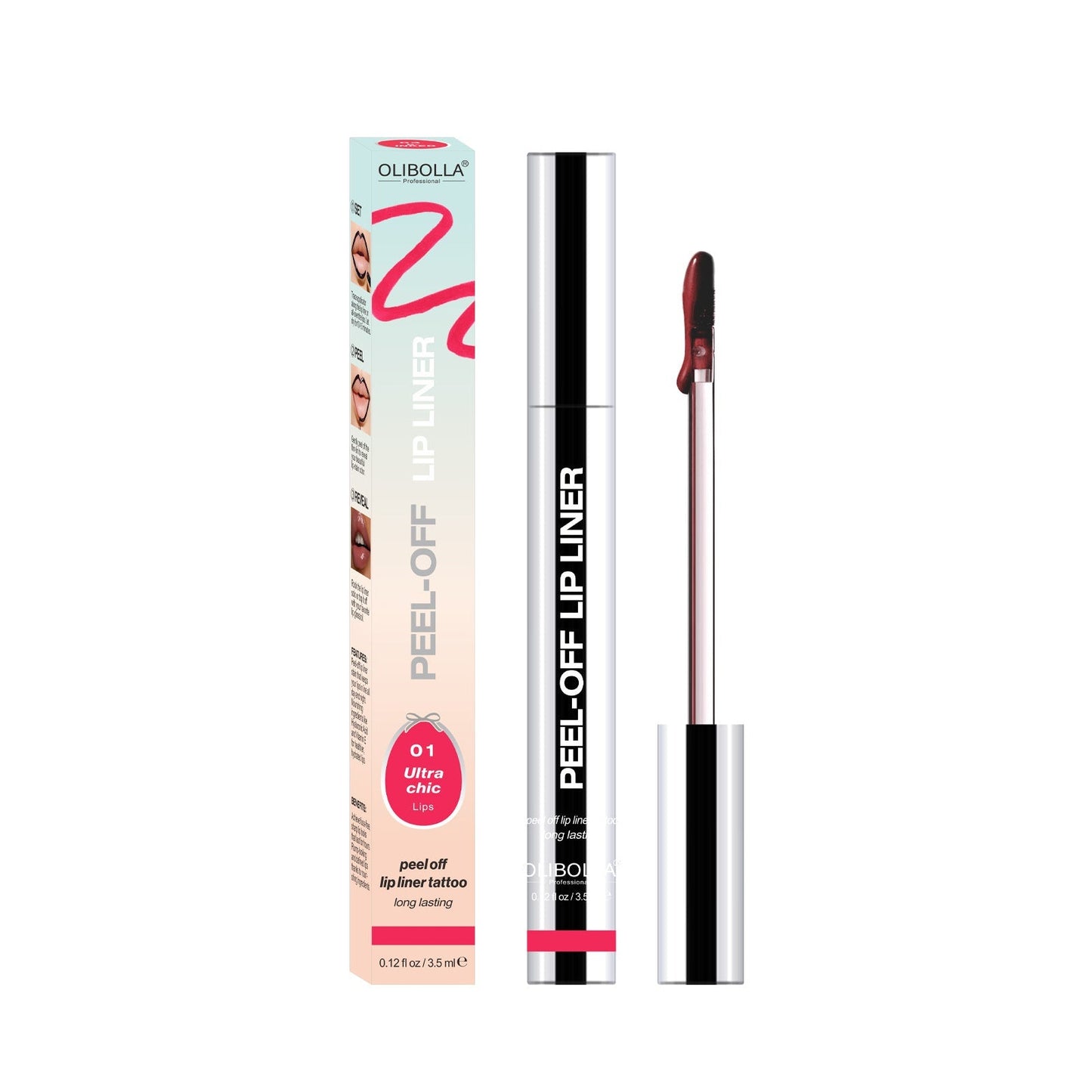 4Pcs Peel Off Lip Liner Stain Set Waterproof Nude Matte Lip Tint