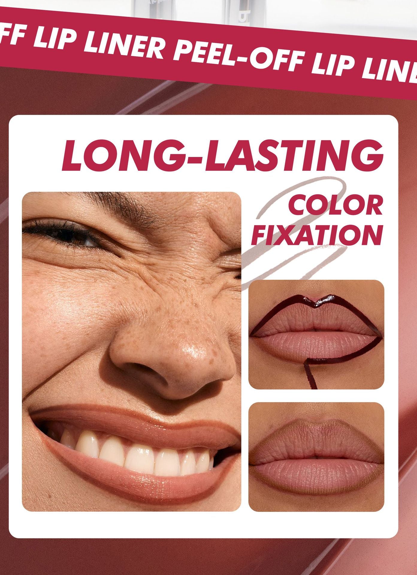 4Pcs Peel Off Lip Liner Stain Set Waterproof Nude Matte Lip Tint