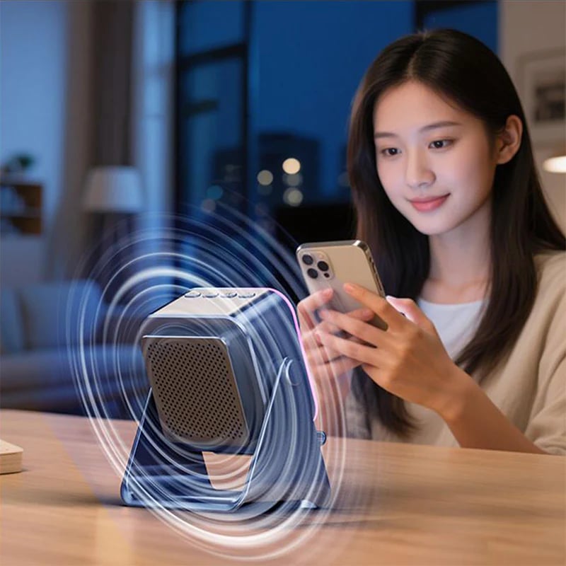 🎶📱  5-in-1 Wireless Induction Bluetooth Speaker with Adjustable Phone Stand