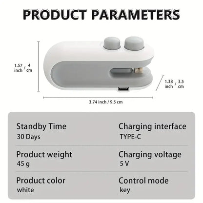 Small 2-in-1 Rechargeable Magnetic Snack Sealer