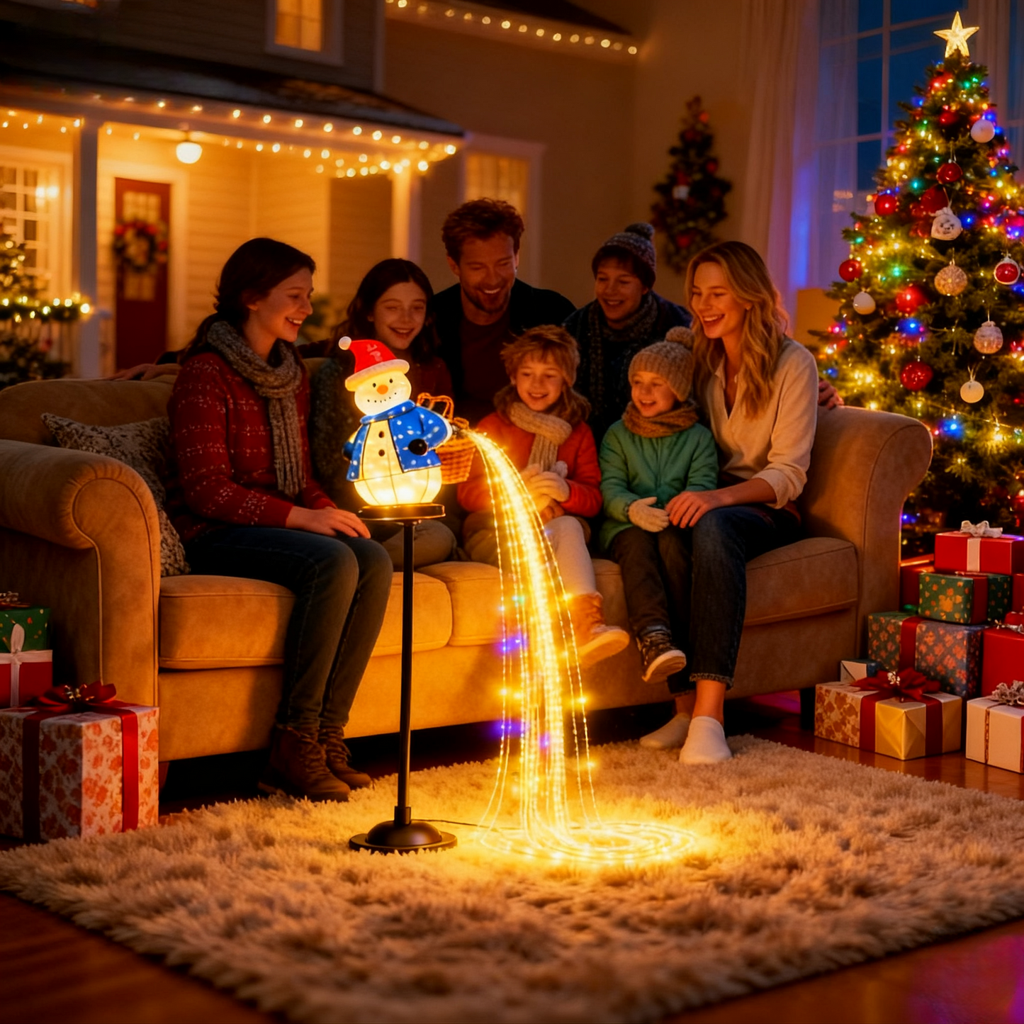 Fun solar-powered Christmas snowman lights