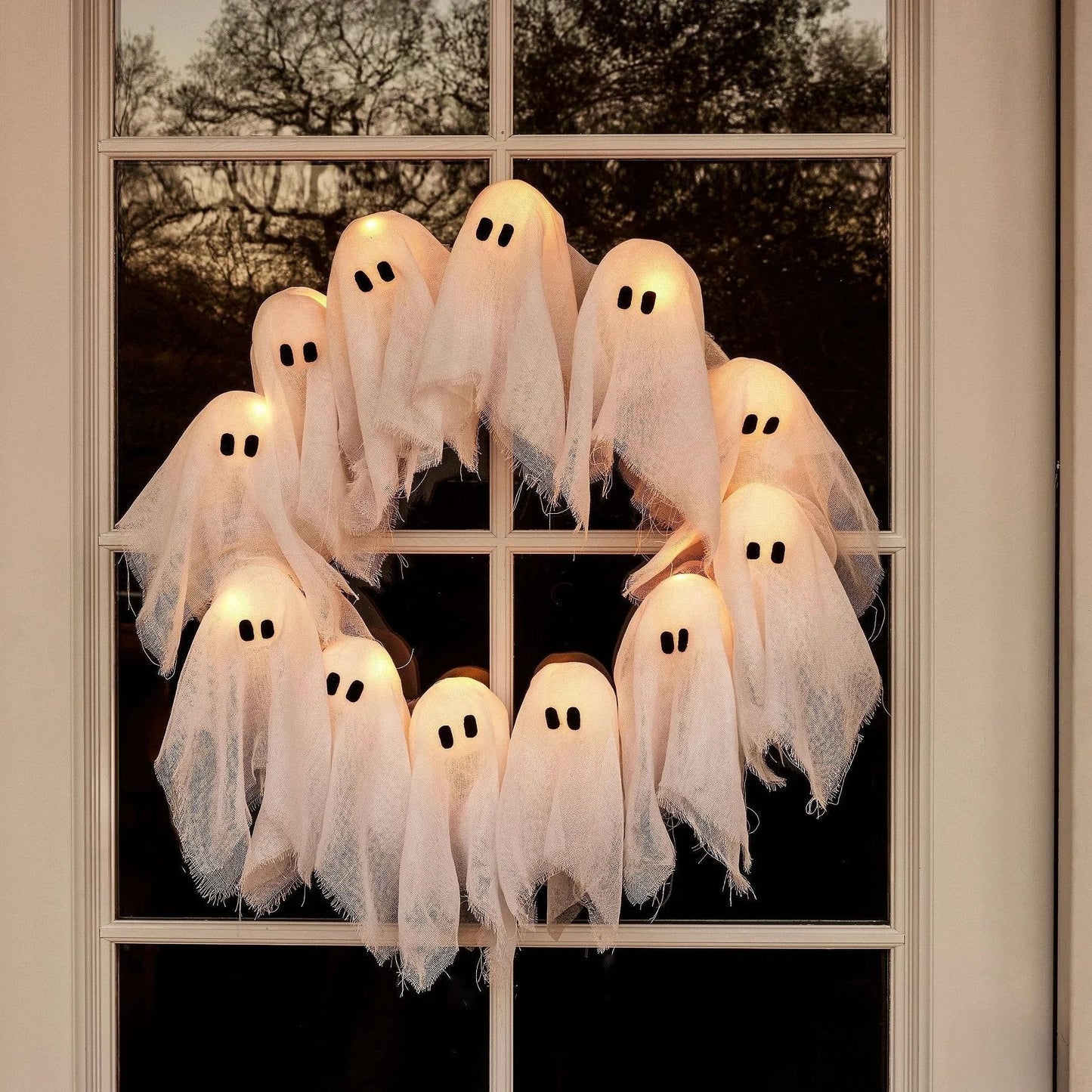 🏆50K+ SOLD! Almost Gone💥Lit Ghosts Wreath