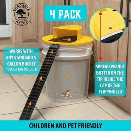 4 Pack Humane Bucket Rodent Traps