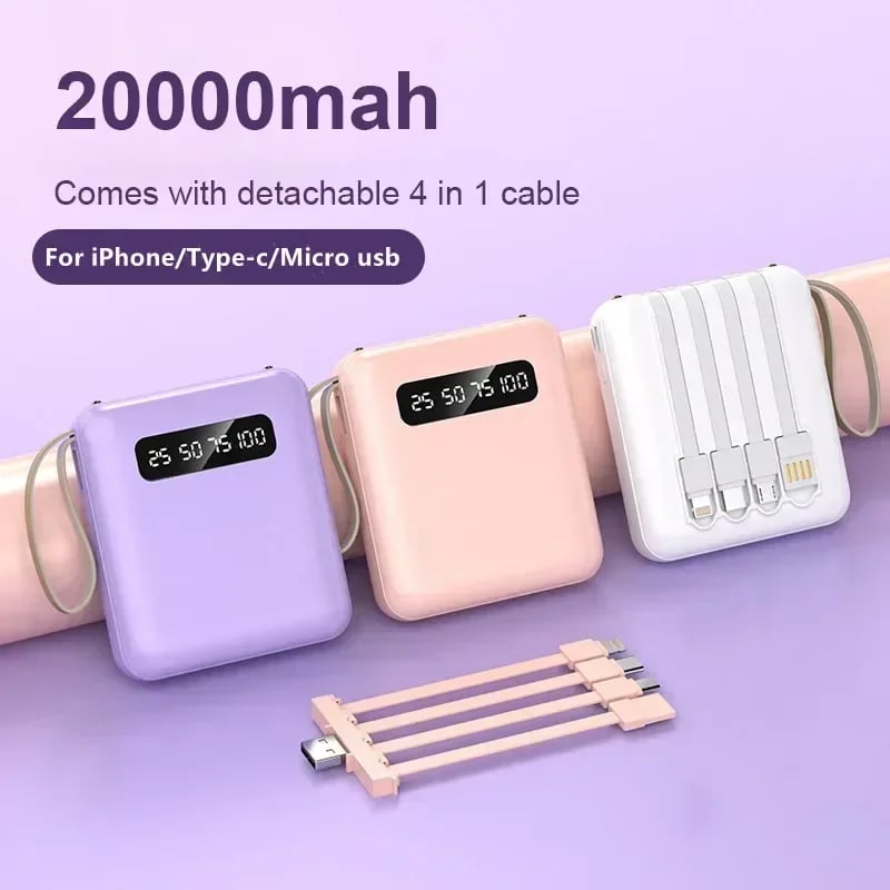 🔋4-in-1 Power Bank Fast Charging