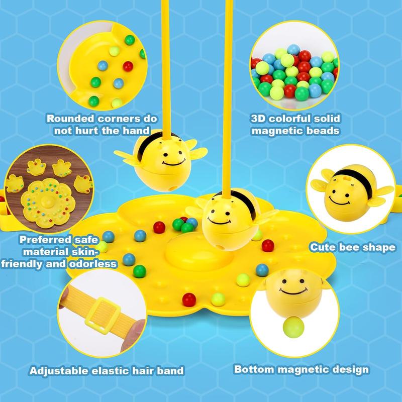 Fun Family Games for Kids and Adults Colorful Multifunctional Magnetic Bee Toy String Game for Outdoor Backyard Travel Camping Edition Ages 3+