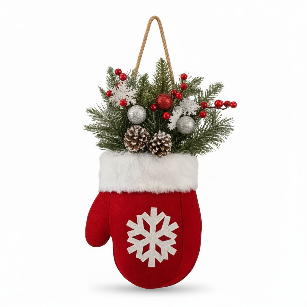 Handmade Christmas Mitten Wreath