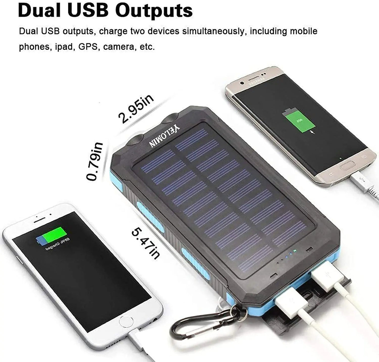 500000mAh Solar Charger - Waterproof & Portable Power Bank