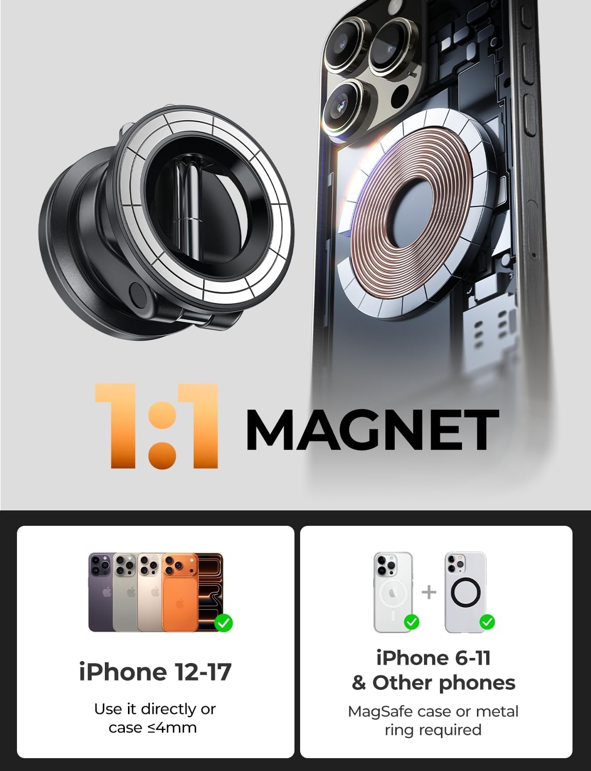 🏆 50K+ SOLD! – Almost Gone💥Vacuum magnetic car phone holder