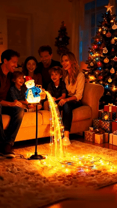 Fun solar-powered Christmas snowman lights