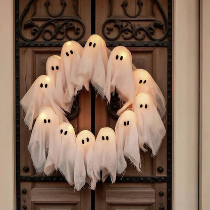 🏆50K+ SOLD! Almost Gone💥Lit Ghosts Wreath