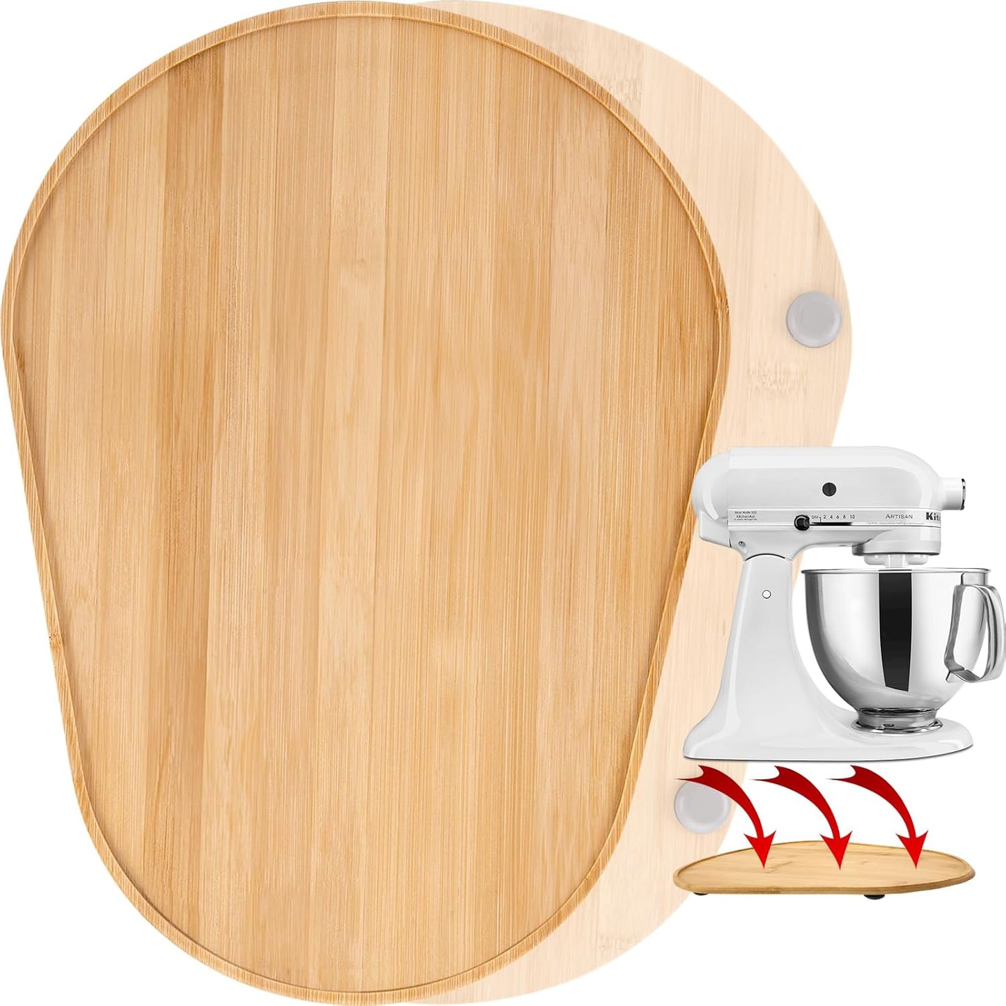 BUY 2 SAVE 5% FREE SHIPPING🔥🔥 Handmade Bamboo Mixer Mobile Tray, Waterproof, Anti-Slip & Corrosion-Resistant