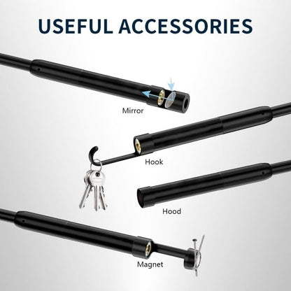16.4ft Endoscope Camera with Light for iPhone and Android, 1920P HD IP67 Waterproof Borescope with 8 Adjustable LED Lights, Semi-Rigid Snake Camera, 7.9mm Black, Diagnostic Tool