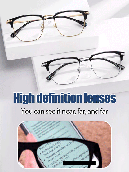 🔥Auto-Focus Eyeglasses with Adjustable Eyebrow Frame and Blue Light Blocking for Presbyopia