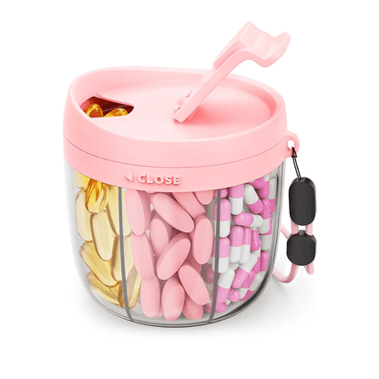 Last Day Promotion Pill Dispenser Bottle with 6 Compartments | Never Miss a Dose Again!