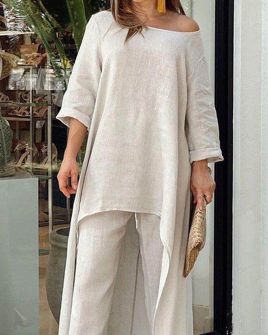 🔥SUMMER SALE🔥 Casual Irregular Long Sleeve Two-piece Set 💥 BUY 2 FREE SHIPPING