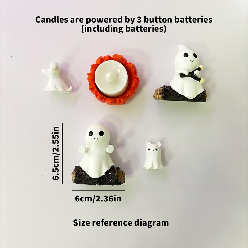 Ghost Campfire Resin Ornament for Halloween Decorations, Unique Halloween Party Decor